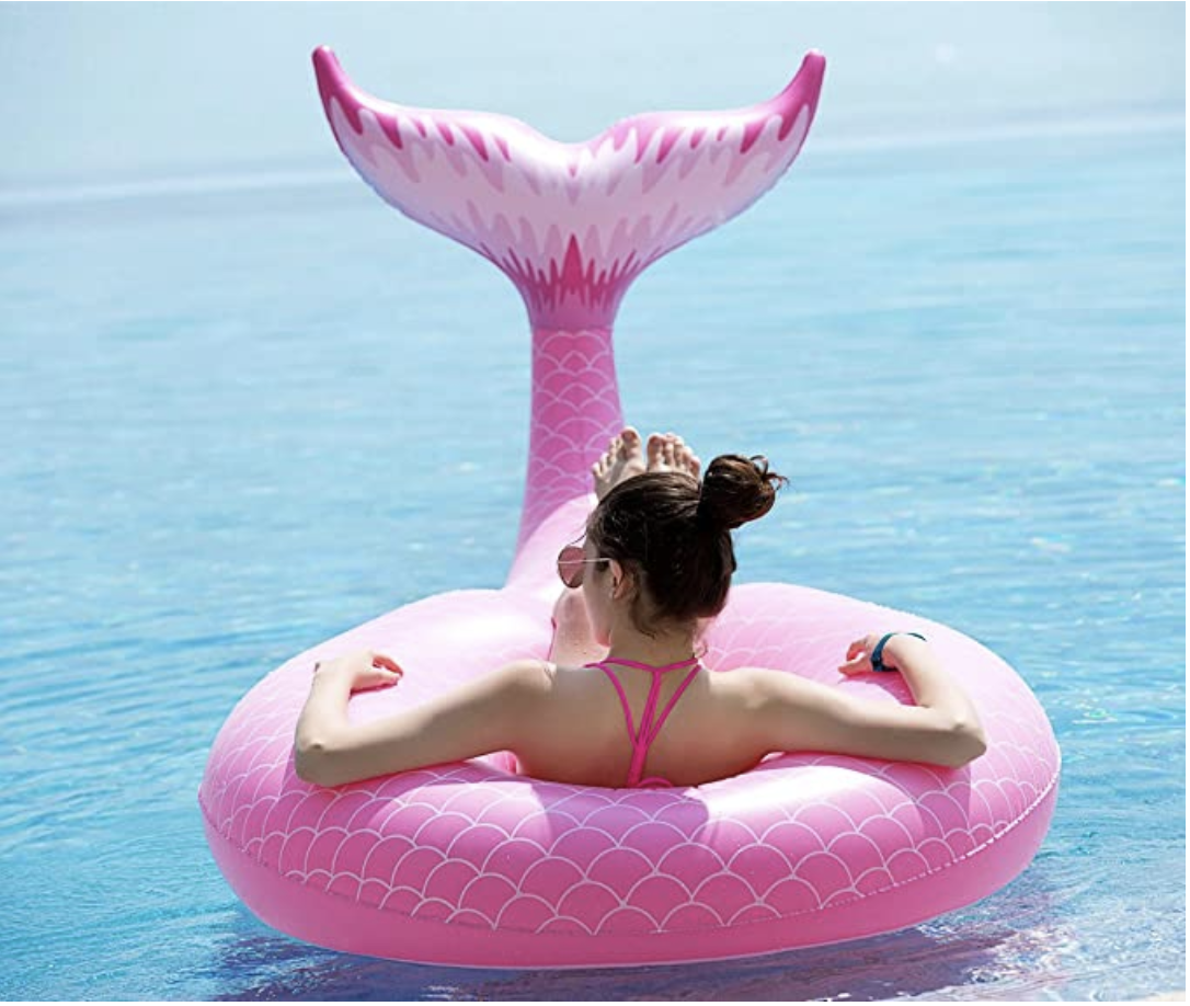 Amazon.com: Jasonwell Giant Inflatable Mermaid Tail Pool Float with Fast Valves Summer Beach Swimmin