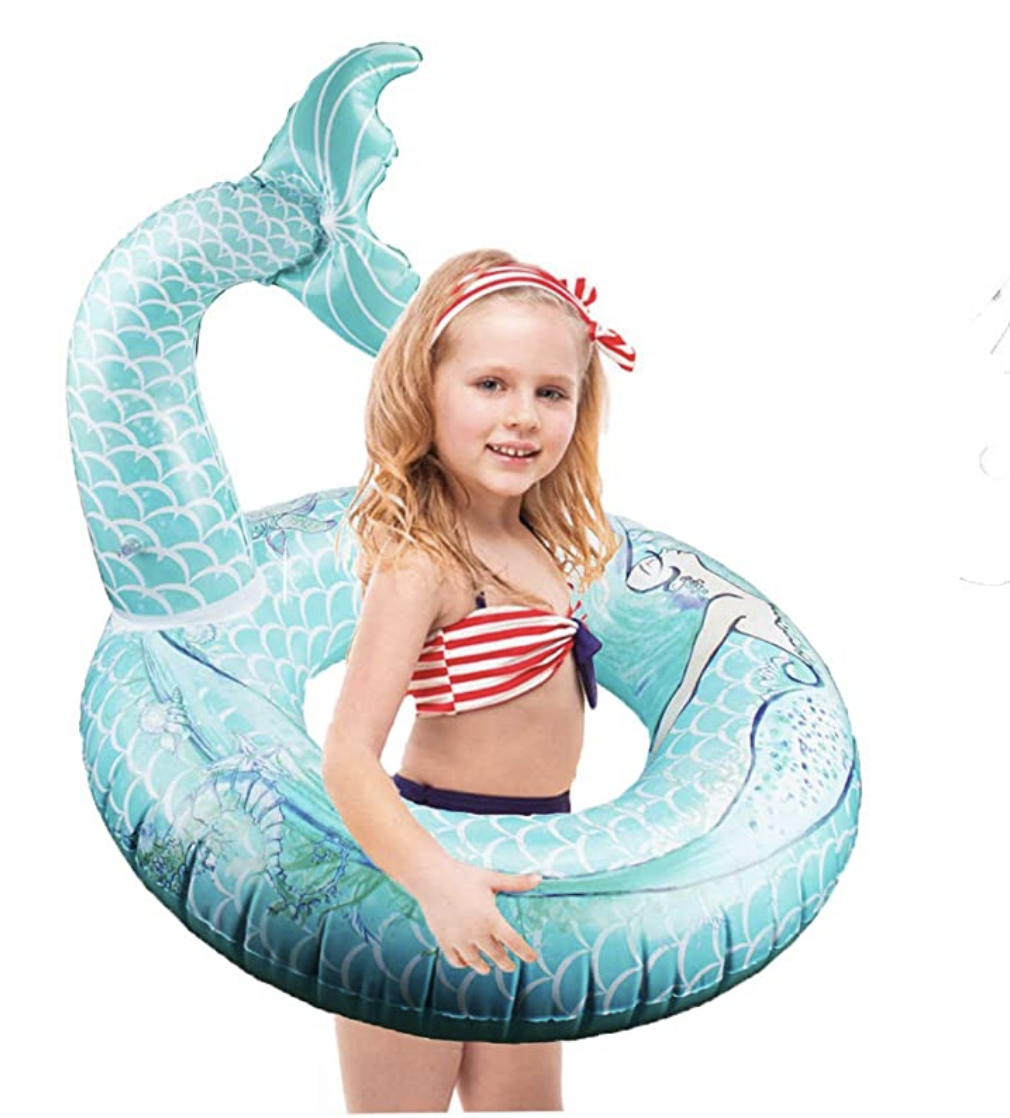 Amazon.com: Happytime Cute Mermaid Tail Pool Float 30 Inches Cute Mermaid Inflatable Pool Float Swim