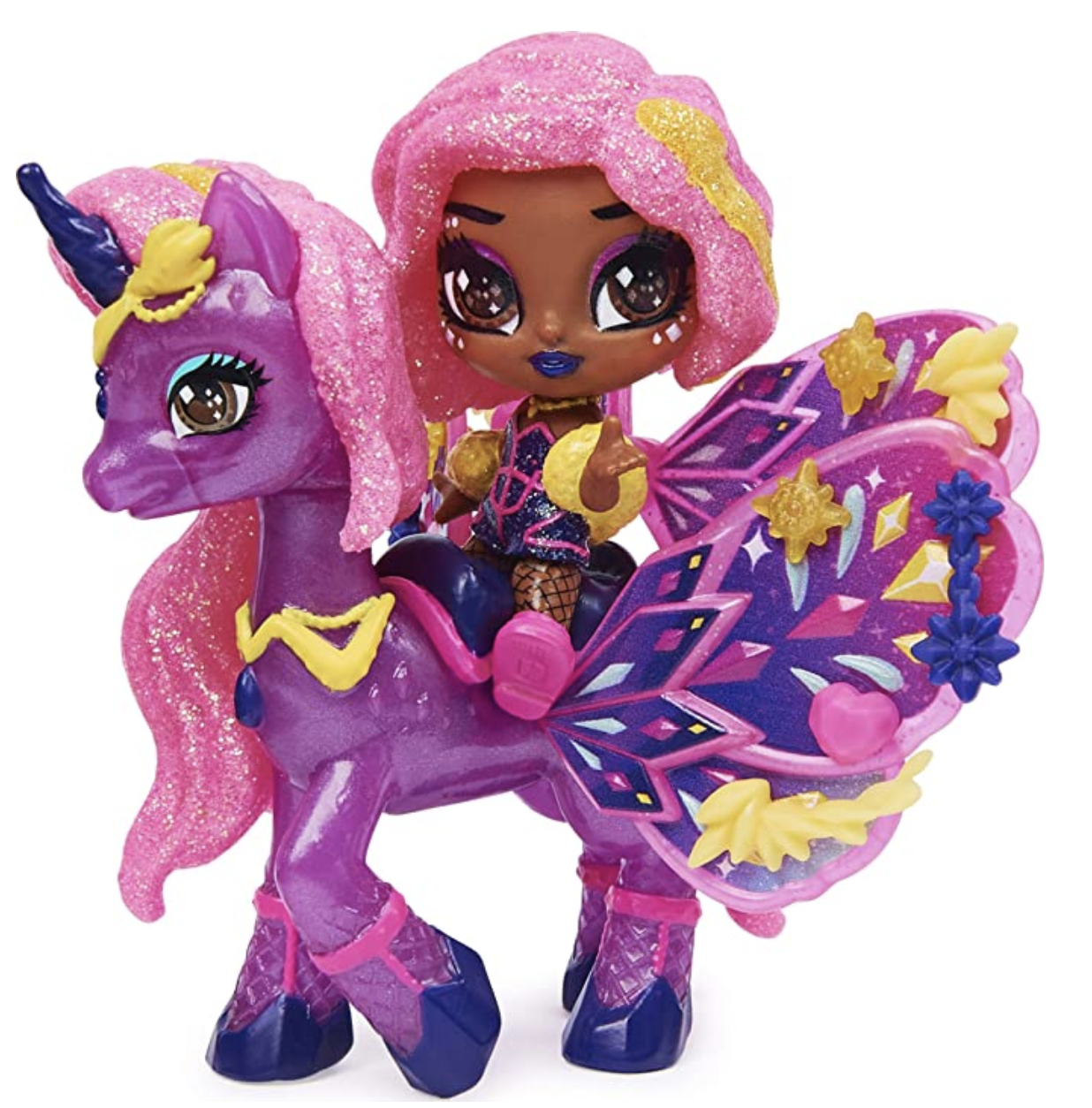 Amazon.com: Hatchimals Pixies Riders, Wilder Wings Starlight Pixie and Unicorn Glider with 16 Wing A