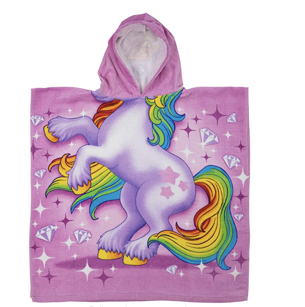 Amazon.com: Kids Super Soft Plush Cotton Hooded Poncho Bath Beach Pool Towel (Unicorn) : Home & Kitc
