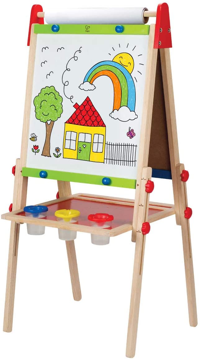 Hape Award Winning All-in-One Wooden Kid's Art Easel with Paper Roll and Accessories & H