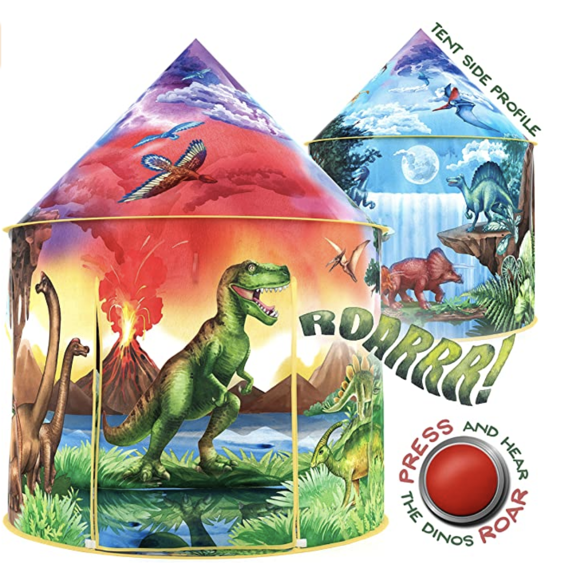 Amazon.com: W&O Dinosaur Discovery Kids Tent with Roar Button, an Extraordinary Dinosaur Tent, Pop U