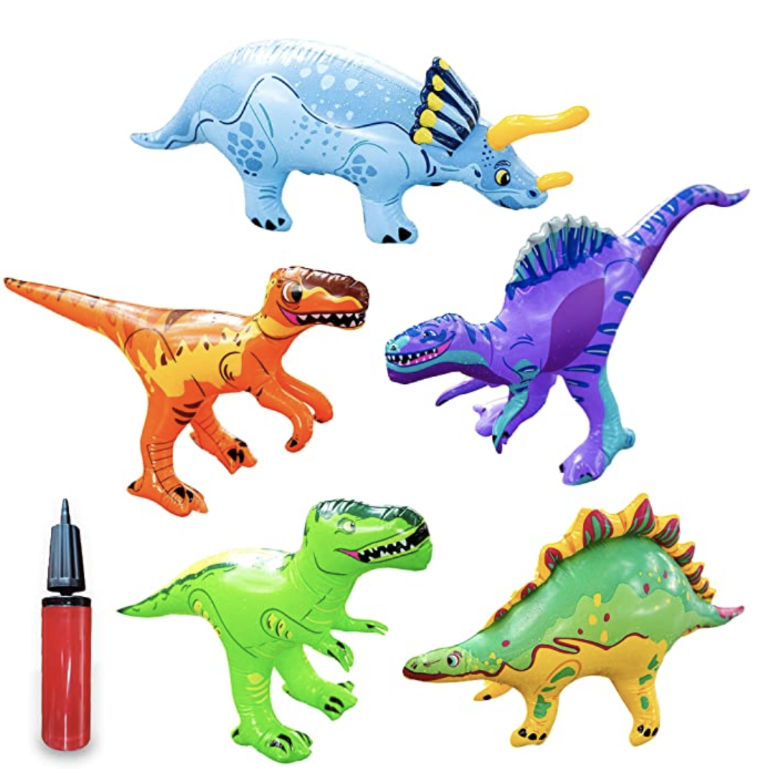 Amazon.com: Inflatable Dinosaur Toys Set with Pump - Dinosaur Playset T-Rex, Triceratops, Spinosauru