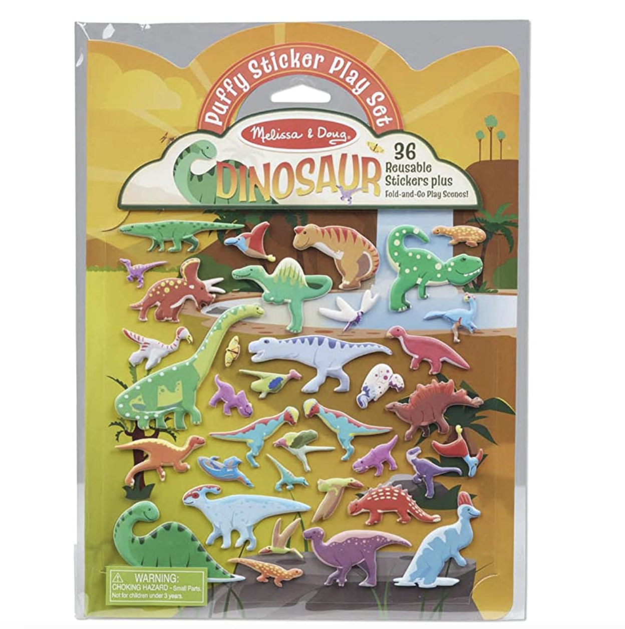 Amazon.com: Melissa & Doug Dinosaur Puffy Sticker Play Set Travel Toy with Double-Sided Background, 