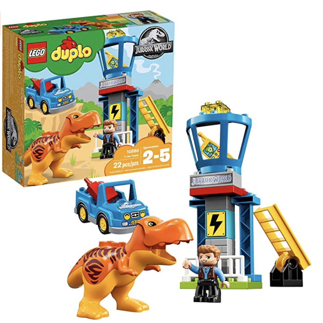 Amazon.com: LEGO DUPLO Jurassic World T. rex Tower 10880 Building Blocks (22 Pieces) (Discontinued b