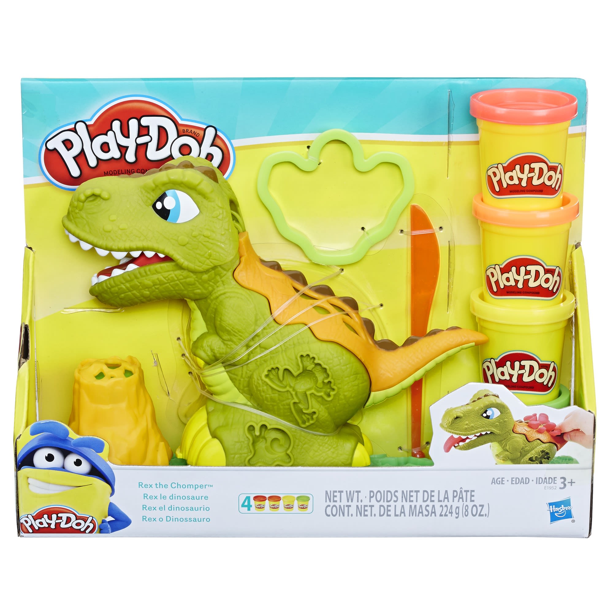 Play-Doh Rex the Chomper Dinosaur with 4 Cans of Play-Doh, 8 Ounces Compound Total - Walmart.com