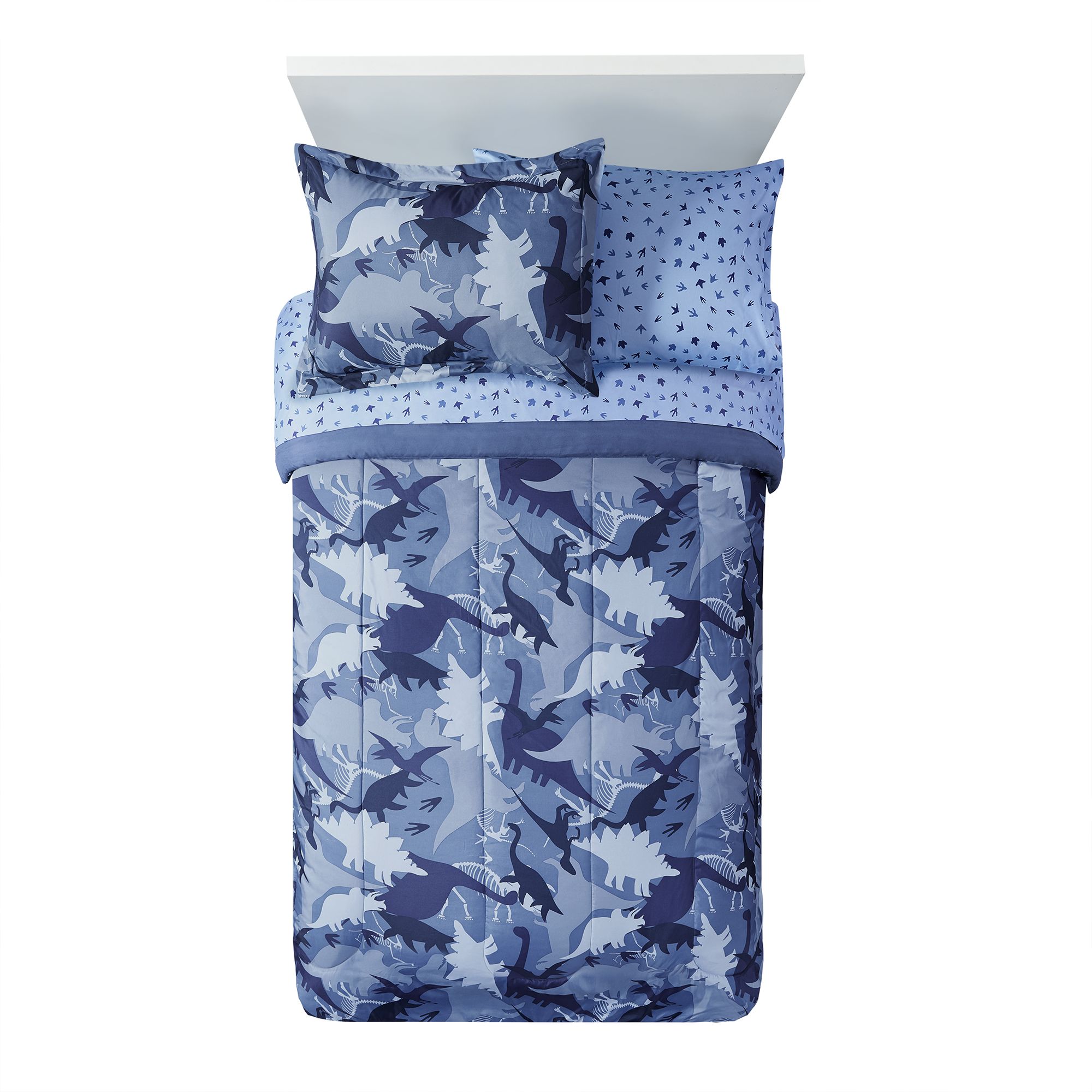 Your Zone Camouflage Dinosaur Print Microfiber 5 Piece Bed in a Bag Comforter and Sheet Set, Twin/Tw