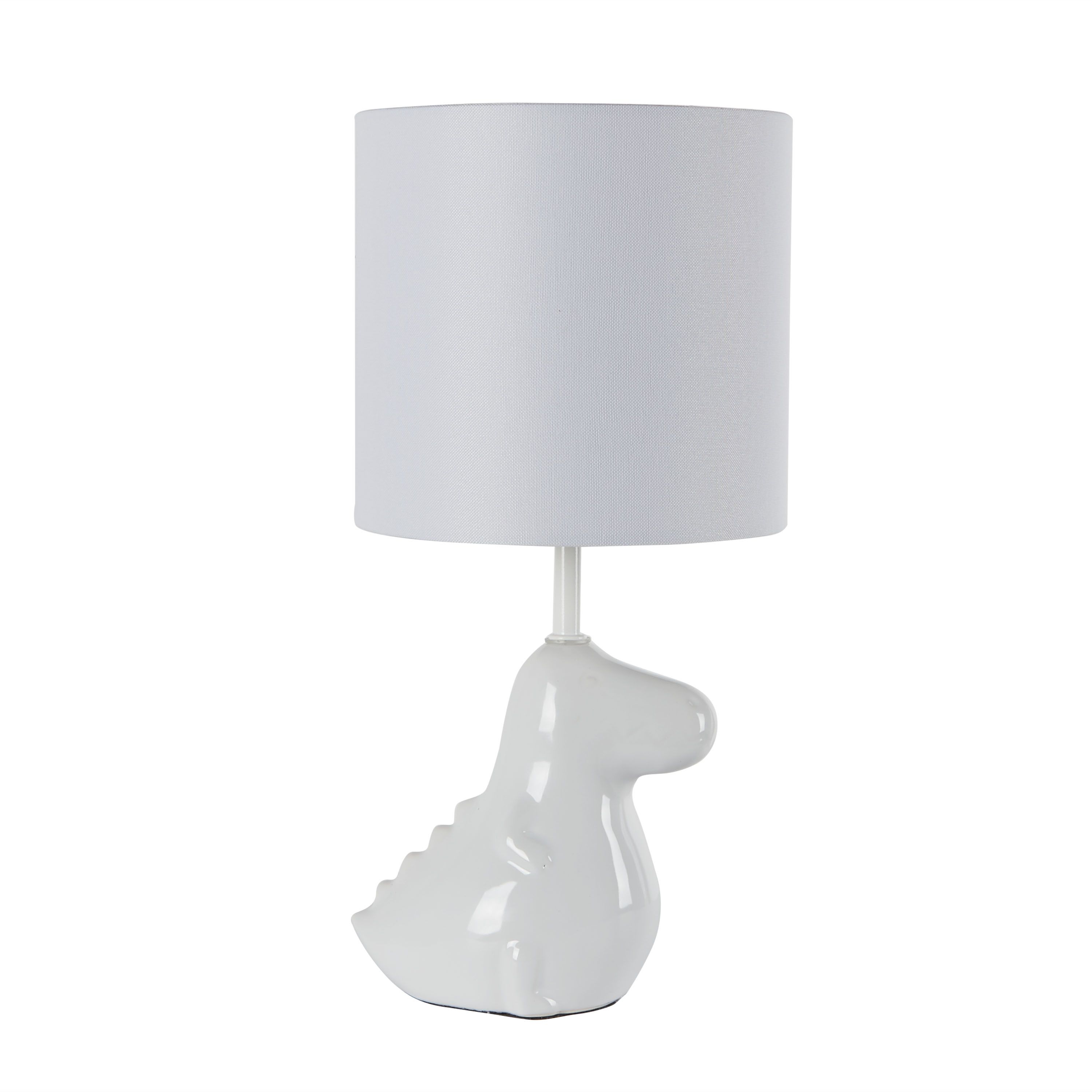 Your Zone White Ceramic Dinosaur Table lamp with Bulb - Walmart.com