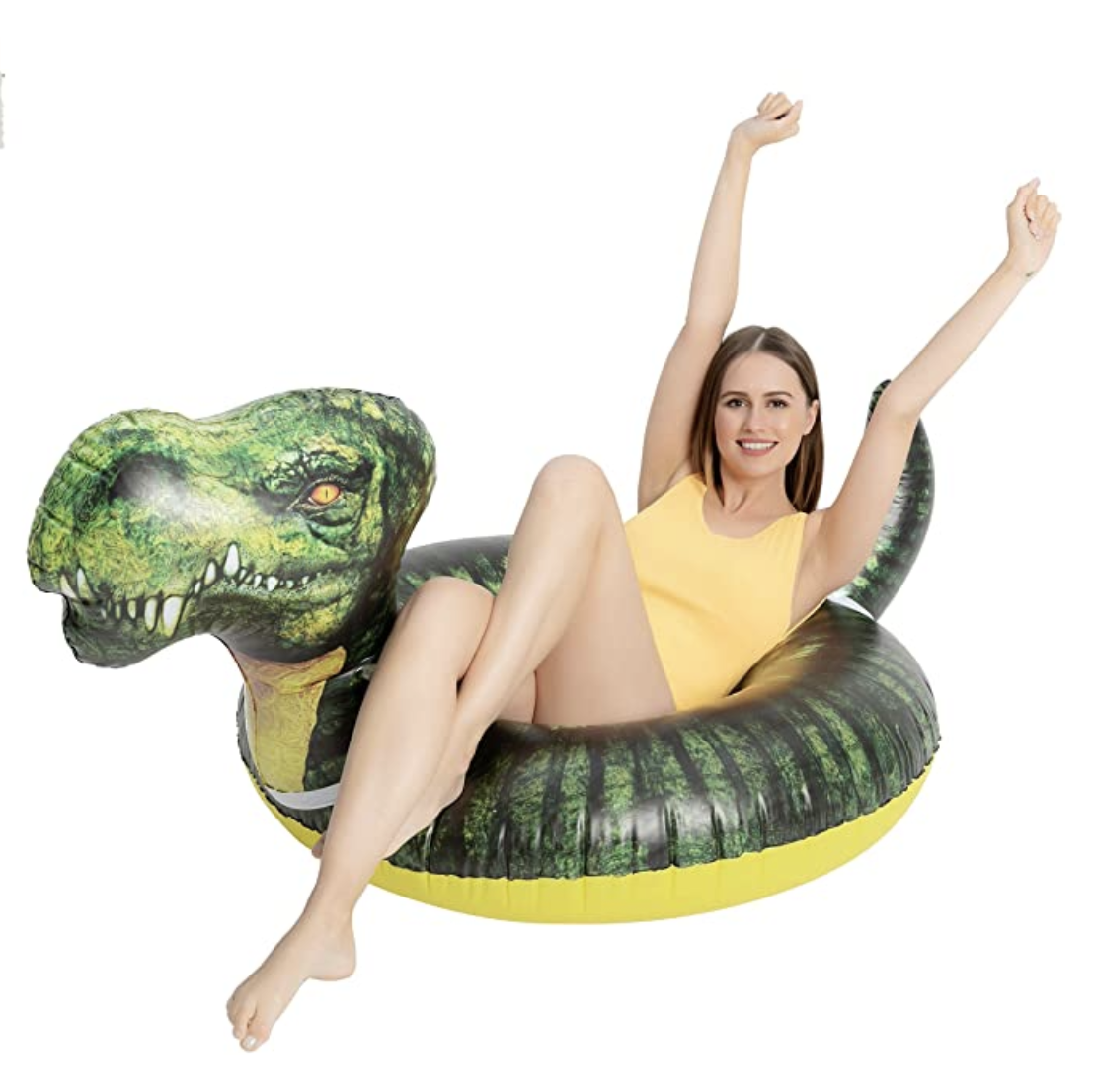 Amazon.com: 59" Inflatable T-Rex Pool Tube for Kids Adults Swimming Pool, Lake, and Beach Floaty Sum