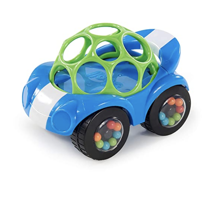 Amazon.com: Bright Starts Oball Rattle & Roll Sports Race Car Toy Push and Go Vehicle, Easy Grasp, A