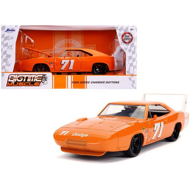 Jada Toys 31453 1969 No.71 Dodge Charger Daytona Bigtime Muscle 1:24 Diecast Model Car Play Vehicle 