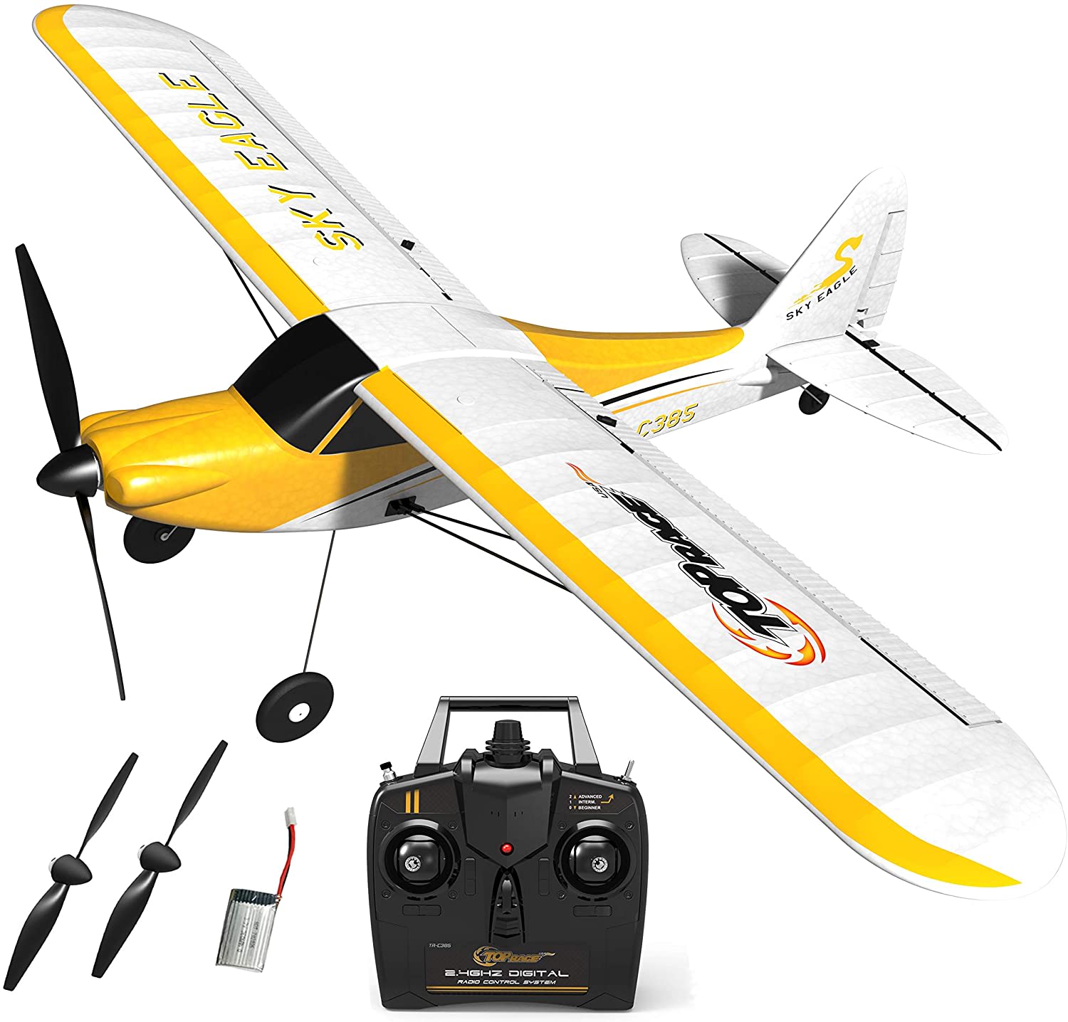 Top Race Rc Plane 4 Channel Remote Control Airplane Ready to Fly Rc Planes for Adults, Stunt Flying 