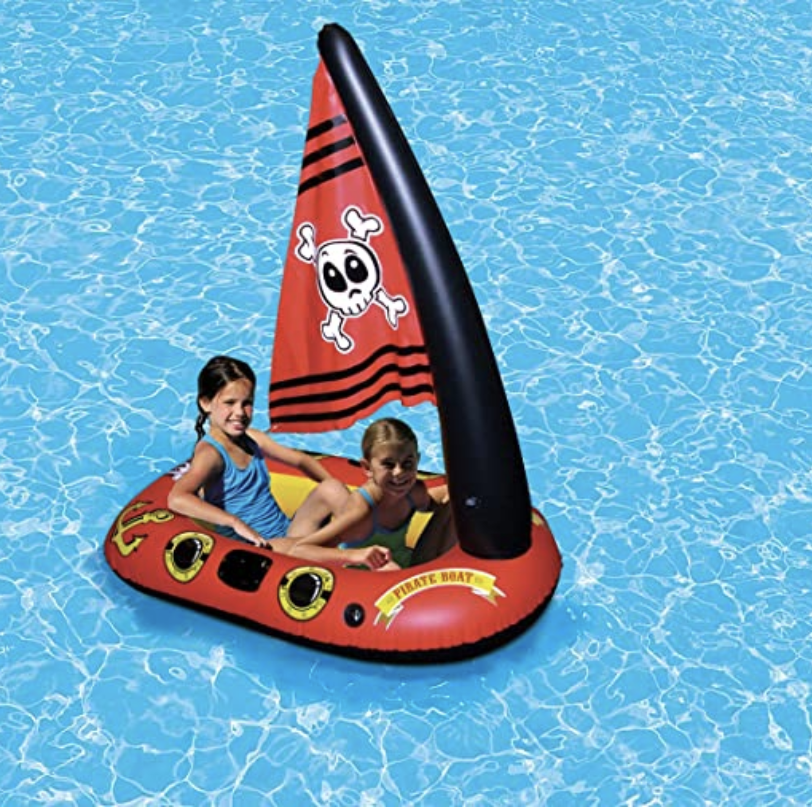 Amazon.com: Poolmaster Pirate Boat Swimming Pool Float : Toys & Games