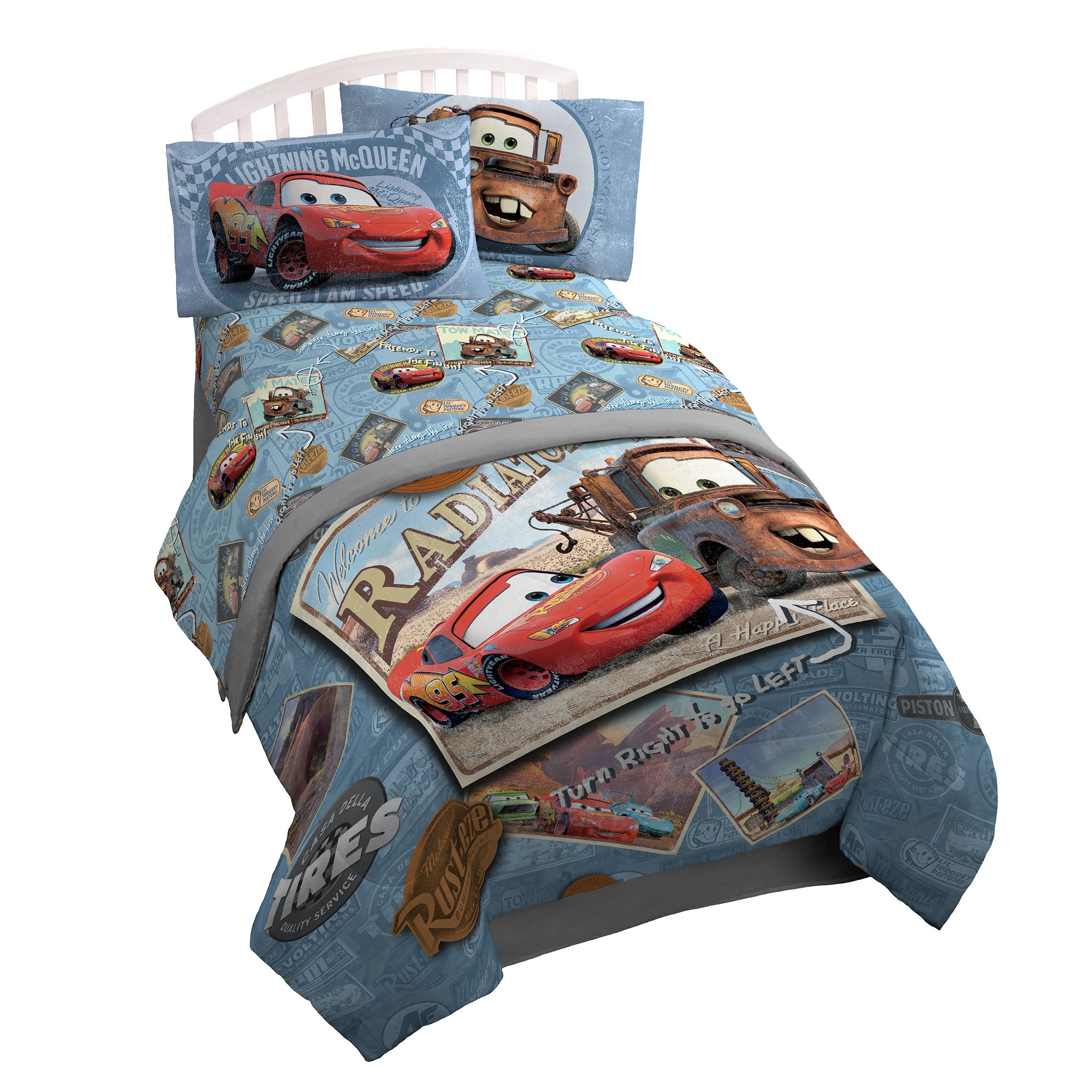 Disney Pixar Cars Blue Vehicle Microfiber Sheet Sets, Full, 4 Pieces - Walmart.com