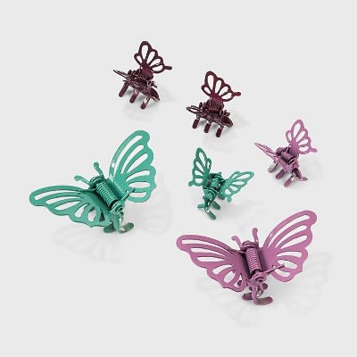 Metal Butterfly Claw Clip Set 6pc - Wild Fable™ Multicolor : Target