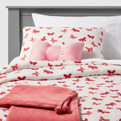 Butterfly Value Bedding Set Gingham Rose - Pillowfort™ : Target