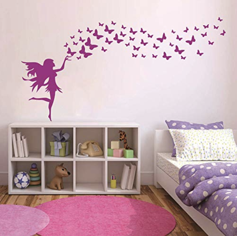 Amazon.com: Home Decor Girl Room Fairy Butterflies Stickers for Wall Elves Butterfly Decals for Kids