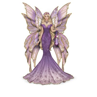 Mystic Crystal Spirits Hand-Painted Fairy Figurine Collection Featuring Butterfly-Like Layered Wings