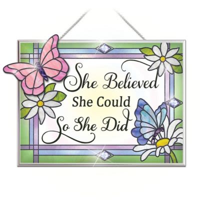 Believe In Yourself Suncatcher Collection Featuring Butterflies In Raised-Relief Details Inspired By