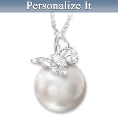 My Beautiful Daughter Personalized Sterling Silver Pendant Necklace Featuring A Sculpted Butterfly W
