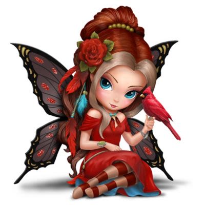 Jasmine Becket-Griffith Captivating Cardinal Hand-Painted Songbird Fairy Figurine