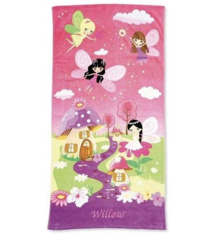 Amazon.com: Lillian Vernon Personalized Beach and Bath Towel for Girls - Fairy Design, Extra-Large, 