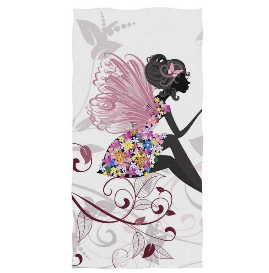 Amazon.com: Flower Fairy with Butterflies Hand Towels for Bathroom Absorbent Small Bath Towel Kitche