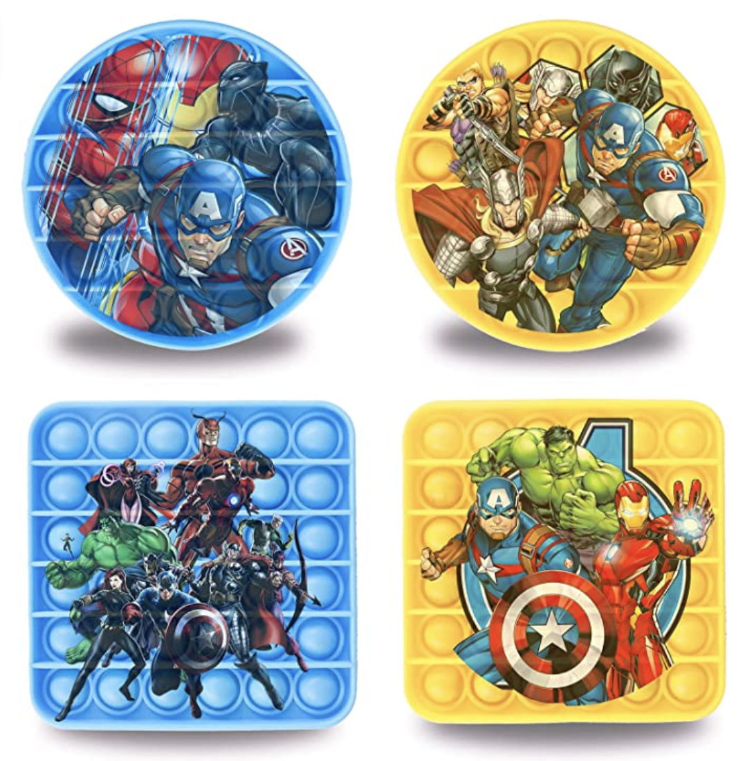 Amazon.com: IGINOA 4 Packs Push Pop Poop Fidget Toy, Superhero Sensory Anxiety Stress Relief Satisfy
