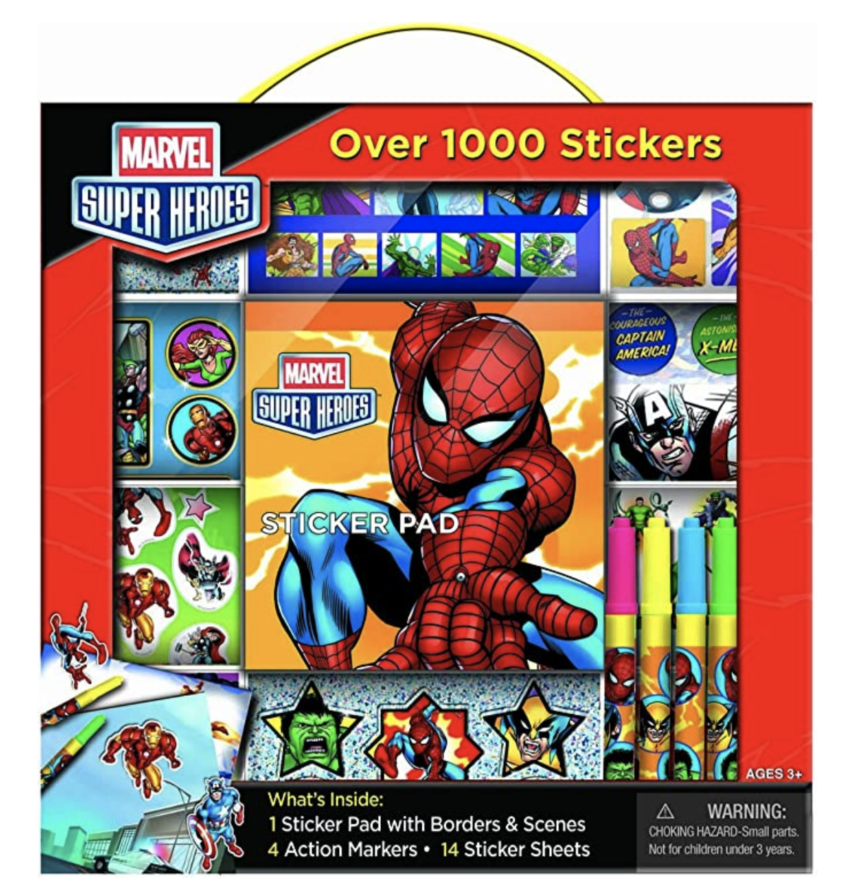 Amazon.com: Bendon Marvel Super Heroes Sticker Box with Handle Activity Set : Toys & Games