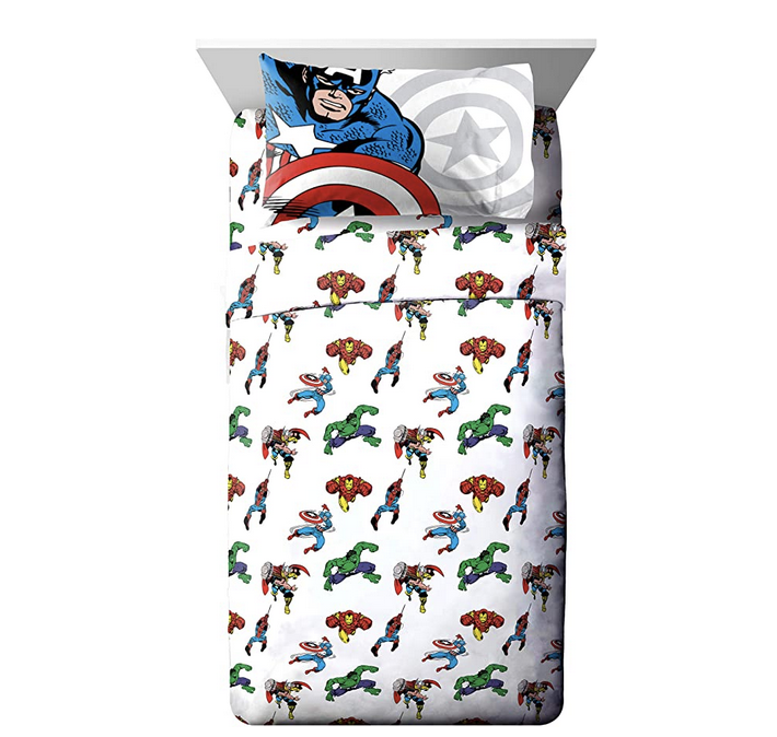 Amazon.com: Marvel Avengers Comic Cool Twin Sheet Set - 3 Piece Set Super Soft and Cozy Kid’s Beddin
