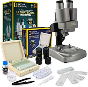 Amazon.com: NATIONAL GEOGRAPHIC Microscope Science Kit - Dual LED Microscope for Kids, Ultra Bright 