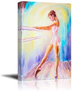 Amazon.com: Canvas Prints Wall Art - Beautiful Young Ballerina/Ballet Dancer in Oil Painting Style |