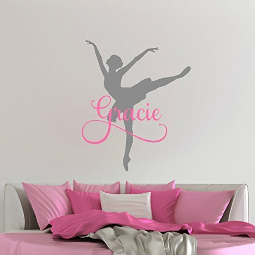 Amazon.com: Personalized Ballerina Wall Decor, Ballet Vinyl Stickers, Dance Wall Decals, 30 Colors &