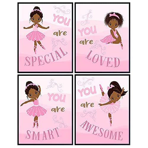 Amazon.com: Black Ballerina Wall Decor - African American Girl Wall Art - Black Girls Wall Decor - T