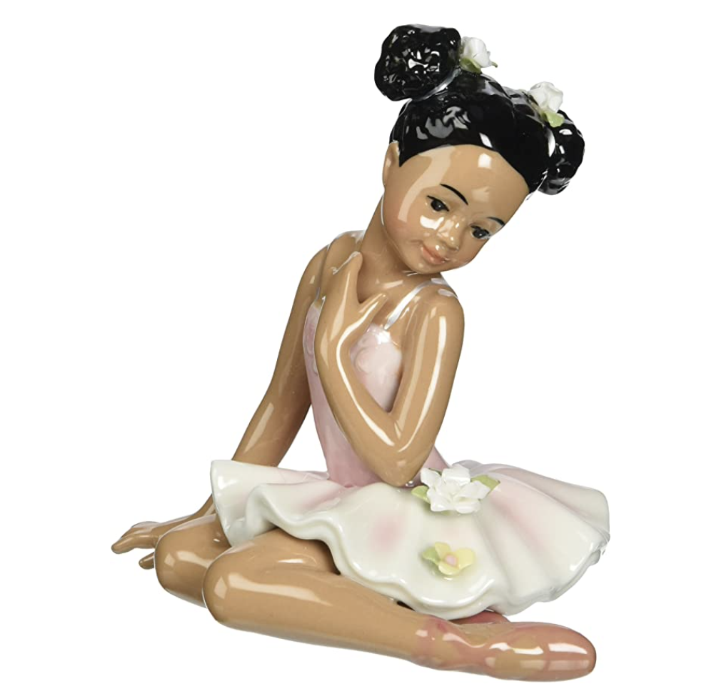 Amazon.com: Cosmos 10124 Fine Porcelain African American Ballerina in Pink Dress Figurine, 4-1/4-Inc