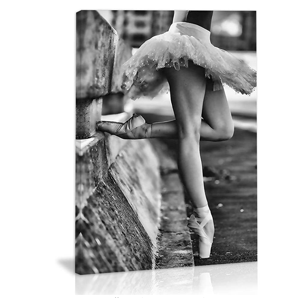 Amazon.com: Ballet Dance Girl Wall Art Decor Black and White Modern Artwork Canvas Painting Prints P
