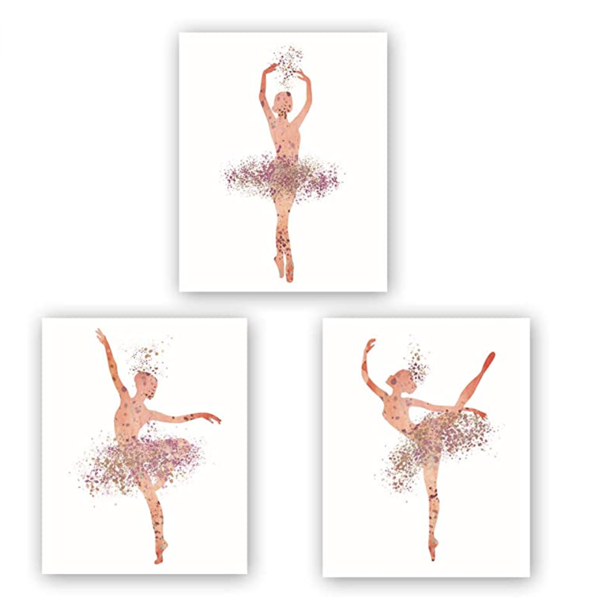 Amazon.com: Ballet Art Painting Elegant Dancing Art Poster Set of 3 (10”X8”Canvas Ballerina Print Ba