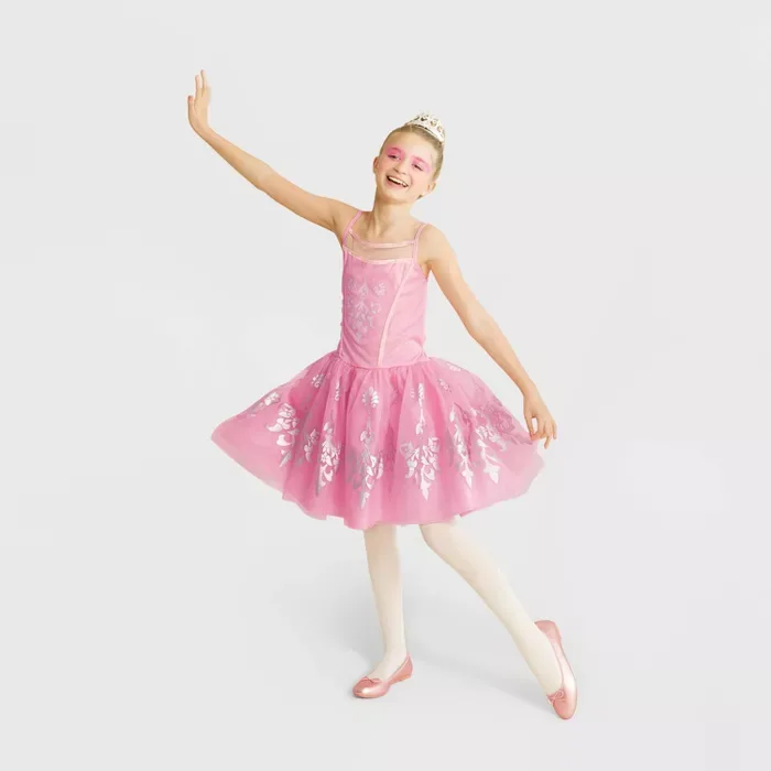 Kids' Pink Ballerina Halloween Costume Dress With Headpiece - Hyde & Eek! Boutique™ : Target