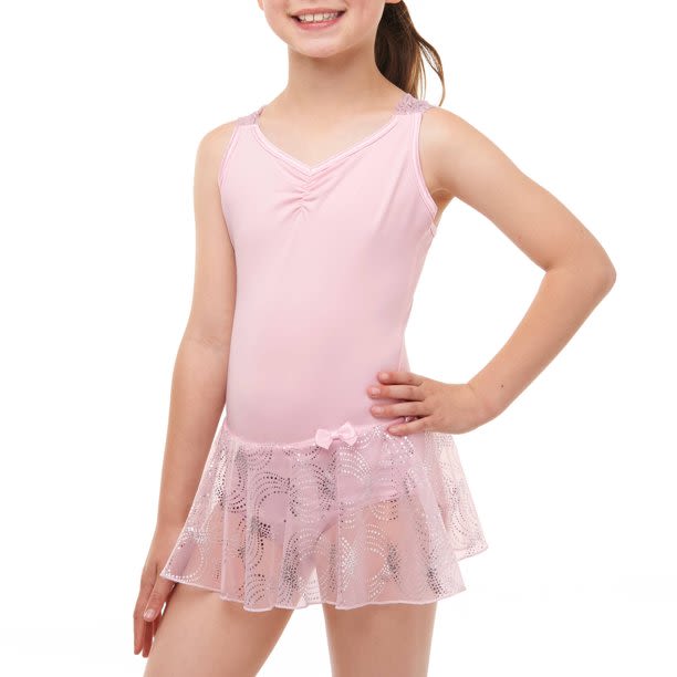 Danskin Now Girls' Skirted Dance Leotard with Criss Cross Back, Sizes 4-16 - Walmart.com