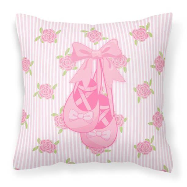 Carolines Treasures BB5157PW1818 Ballerina Ballet Shoes Fabric Decorative Pillow - 18 x 3 x 18 in. -