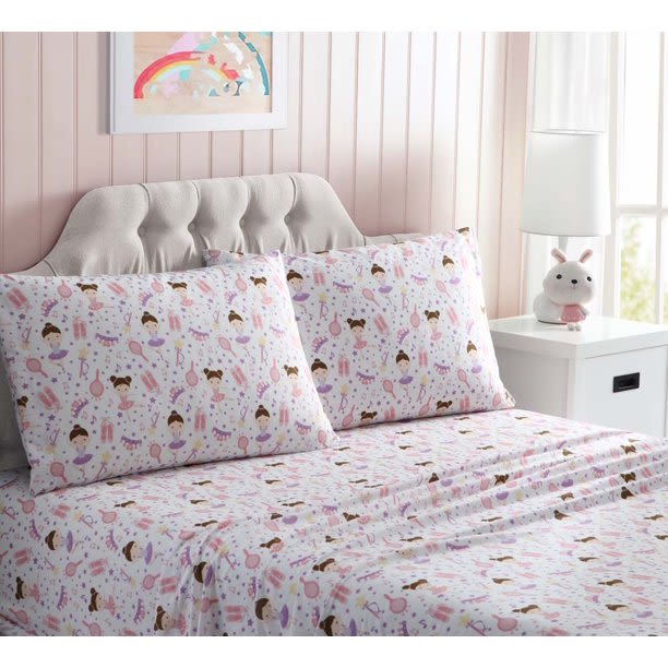 Twirling Ballerina Microfiber Kids Sheet Set by Kiki - Walmart.com