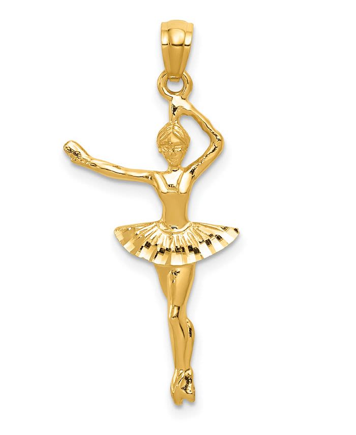 Macy's Ballerina Pendant in 14k Yellow Gold & Reviews - Necklaces - Jewelry & Watches - Macy's