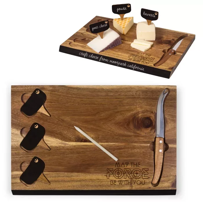 Star Wars Rebel Delio Acacia Cheese Board With Tool Set By Picnic Time : Target