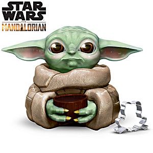 STAR WARS The Mandalorian The Child Grogu Fully Sculpted Cookie Jar Featuring A Food-Safe Silicone S