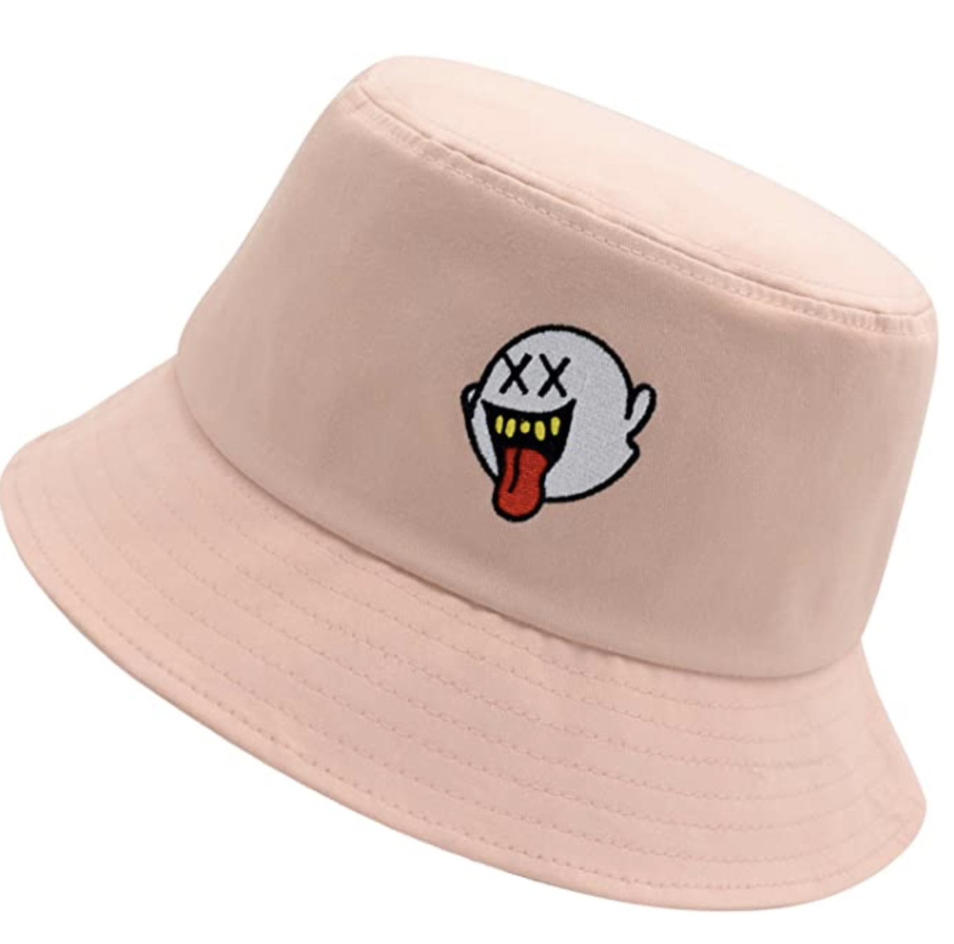 Bucket Hat Unisex Distressed Boo 100% Cotton Cap Summer Travel Bucket Beach Sun Hat Cotton Embroider