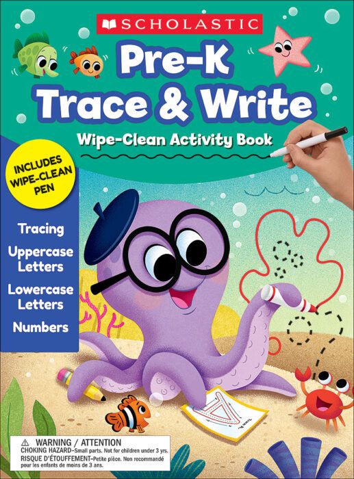 Pre-K Trace & Write Wipe-Clean Activity Book by