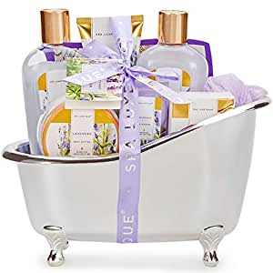 Amazon.com : Spa Luxetique Gift Baskets for Women, Spa Gifts for Women - 8 Pcs Lavender Bath Basket 