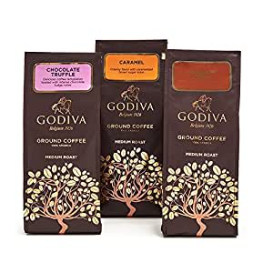 Amazon.com : Godiva Chocolatier Assorted Ground Coffee Gift Bag, Set of 3, 10 Oz : Grocery & Gourmet