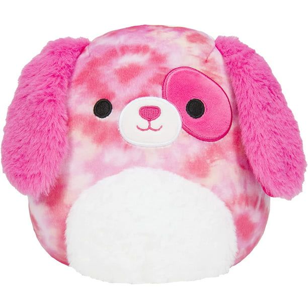 Squishmallows Official Kellytoy Plush 14" Detina The Pink Tye-Dye Dog - Ultrasoft Stuffed Animal Plu