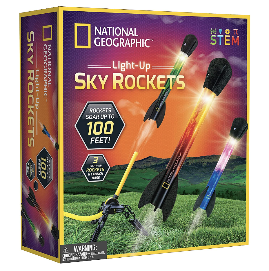 Amazon.com: NATIONAL GEOGRAPHIC Air Rocket Toy – Ultimate LED Rocket Launcher for Kids, Stomp and La